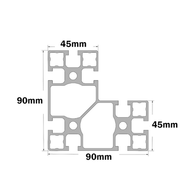 10-9090-0-700MM MODULAR SOLUTIONS EXTRUDED PROFILE<br>90MM X 90MM, CUT TO THE LENGTH OF 700 MM